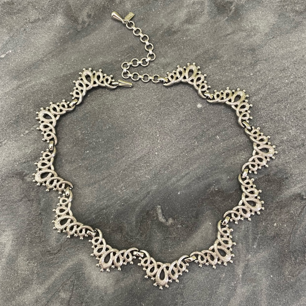 Vintage Monet Silver Collar Necklace